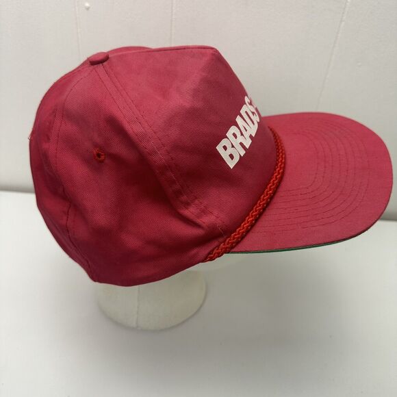 Vintage SnapBack Hat Cap Red Brads Auto Parts Rope Brim Adjustable Faded - Picture 6 of 12